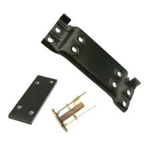 Black stamped brackets and plates